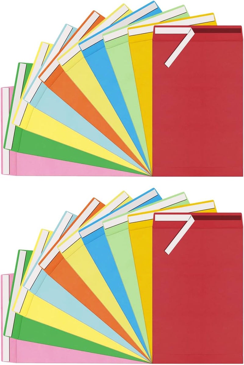 Mxinxiu 20 Pcs 6x9 inches Colored Catalog Envelopes self seal 28lb Colorful Printable Kraft Ultra Strong Peel & Seal For Mailing, Storage And Organizing Acid Free - Image 1